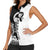 Czech Republic Women Sleeveless Polo Shirt White Lion With Rose - Wonder Print Shop
