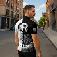 Czech Republic Zipper Polo Shirt White Lion With Rose - Wonder Print Shop