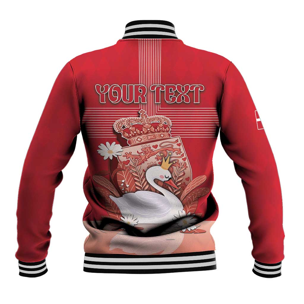 Personalized Denmark Baseball Jacket Mute Swan With Symbol - Wonder Print Shop