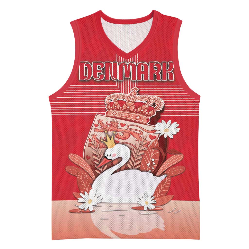 Personalized Denmark Basketball Jersey Mute Swan With Symbol - Wonder Print Shop