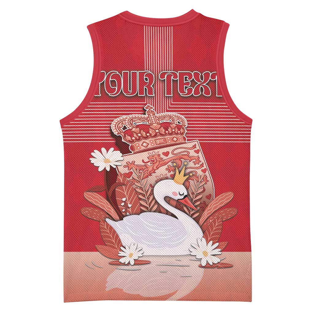 Personalized Denmark Basketball Jersey Mute Swan With Symbol - Wonder Print Shop