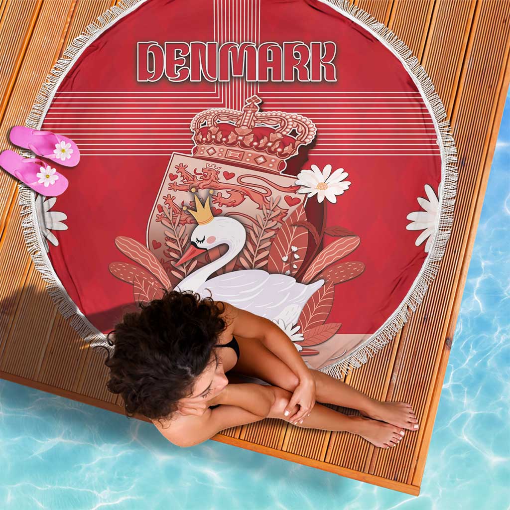 Denmark Beach Blanket Mute Swan With Symbol - Wonder Print Shop