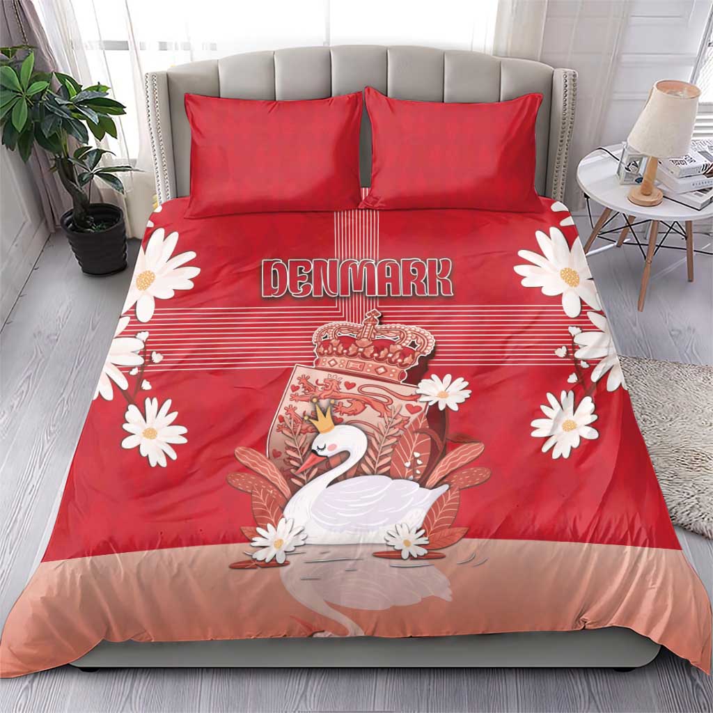 Denmark Bedding Set Mute Swan With Symbol - Wonder Print Shop