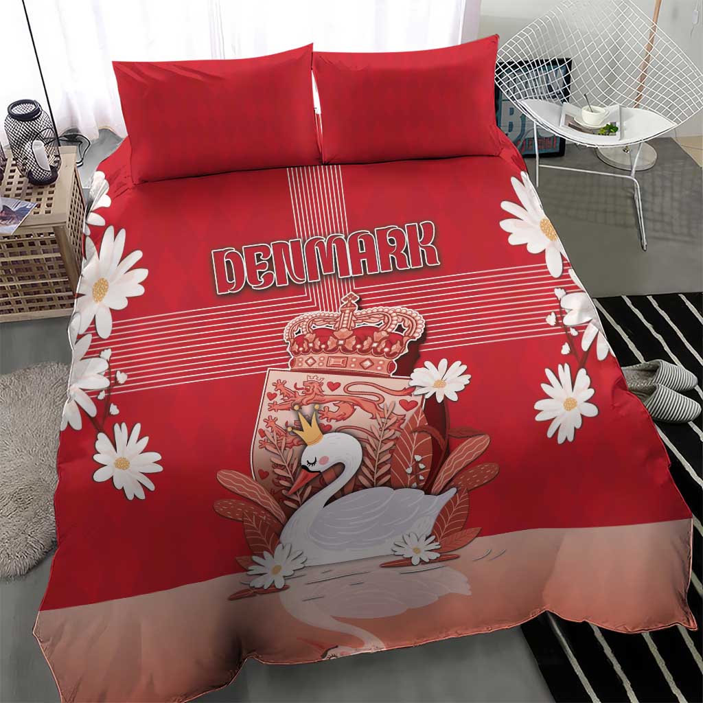 Denmark Bedding Set Mute Swan With Symbol - Wonder Print Shop