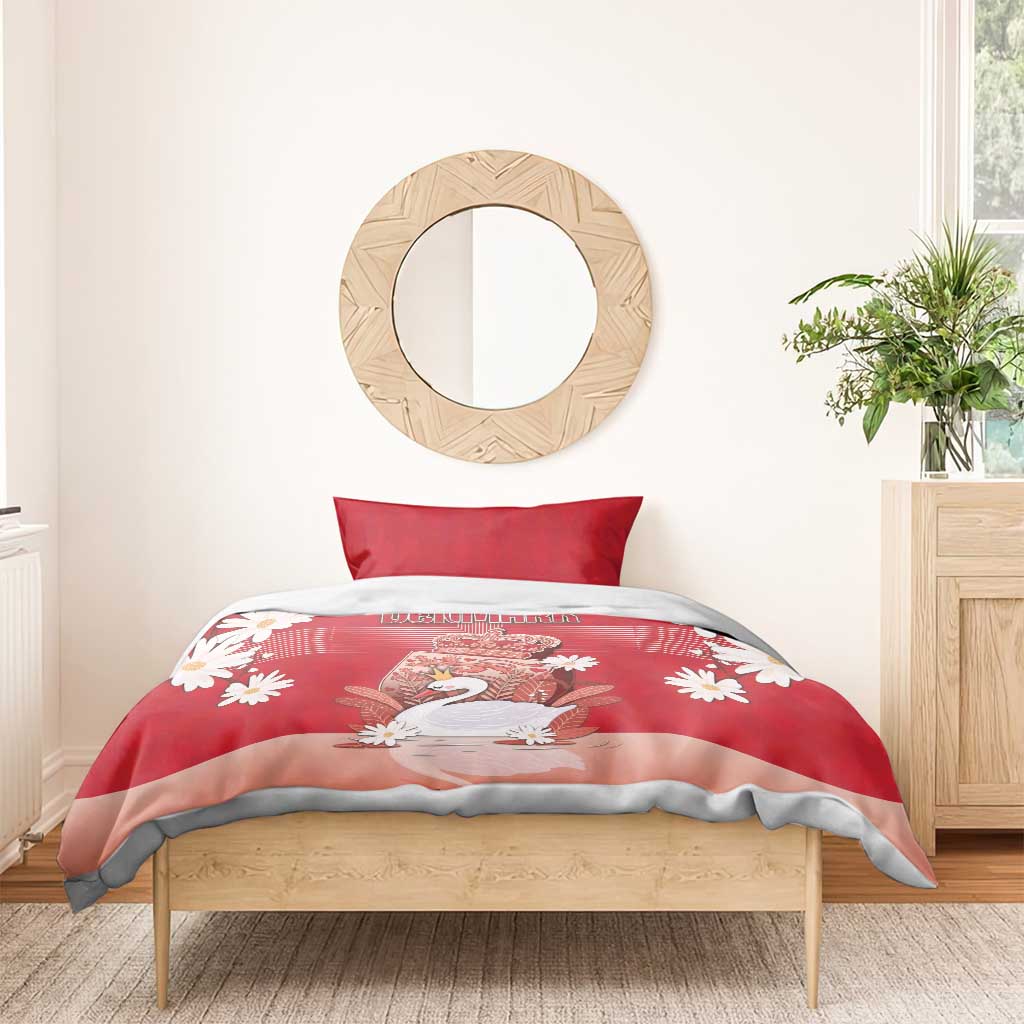 Denmark Bedding Set Mute Swan With Symbol - Wonder Print Shop