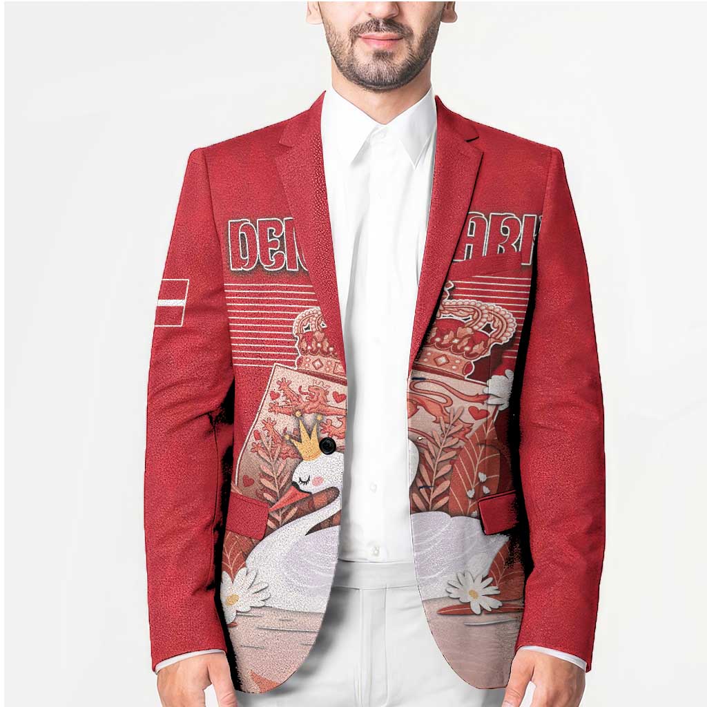 Personalized Denmark Blazer Mute Swan With Symbol - Wonder Print Shop