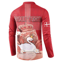 Personalized Denmark Button Sweatshirt Mute Swan With Symbol - Wonder Print Shop