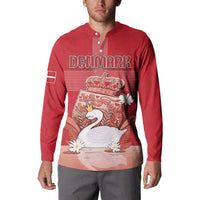 Personalized Denmark Button Sweatshirt Mute Swan With Symbol - Wonder Print Shop