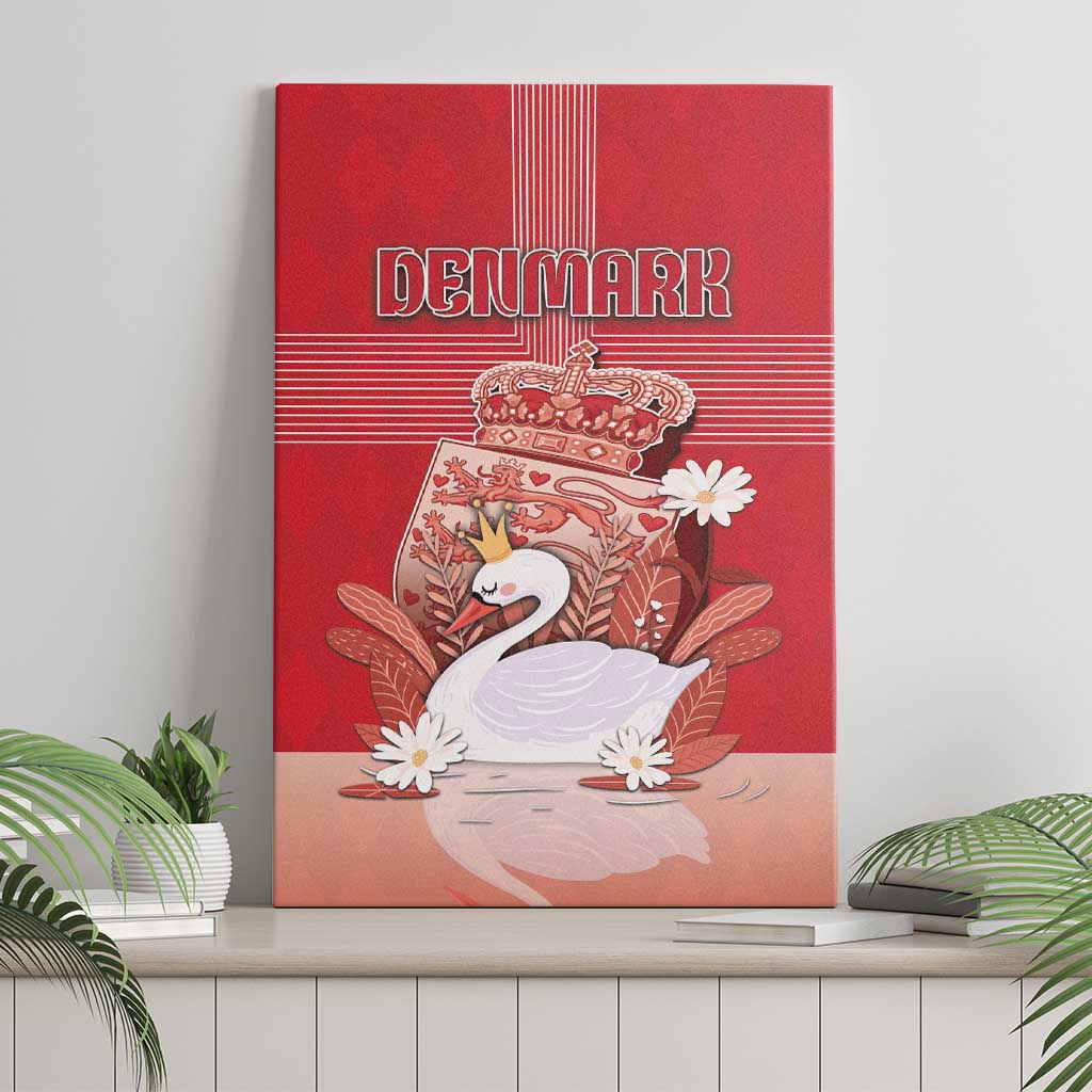 Denmark Canvas Wall Art Mute Swan With Symbol - Wonder Print Shop