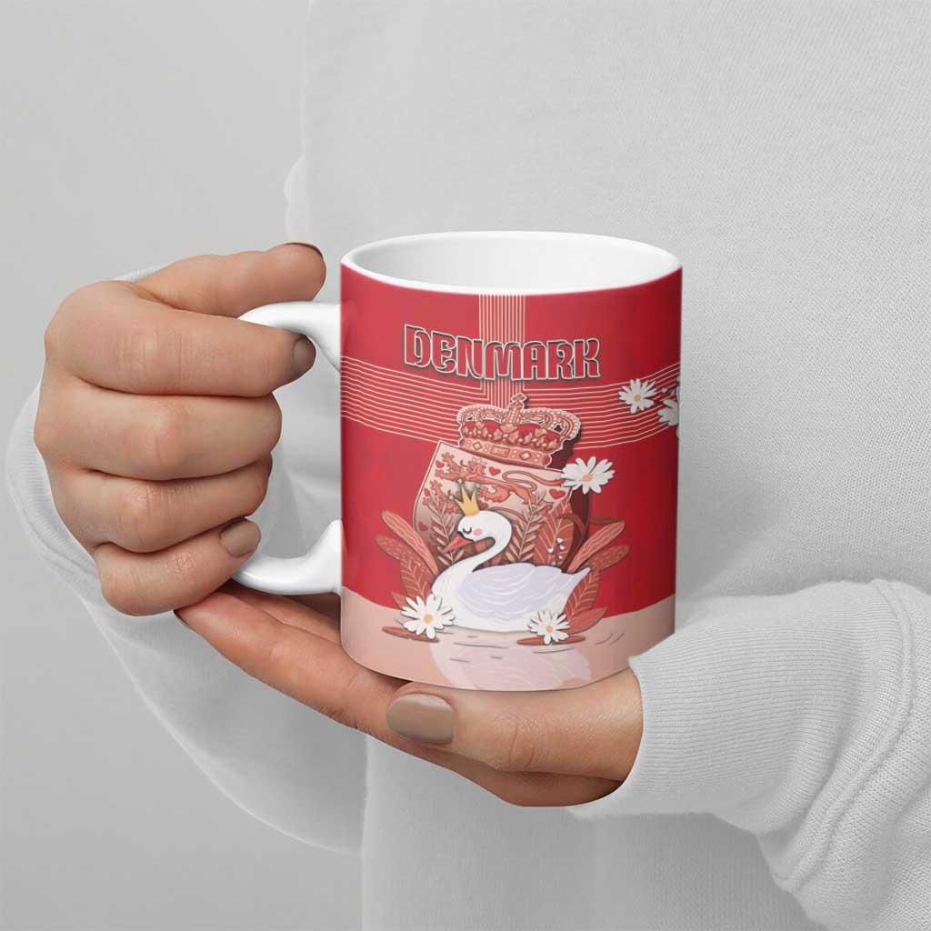 Personalized Denmark Ceramic Mug Mute Swan With Symbol - Wonder Print Shop