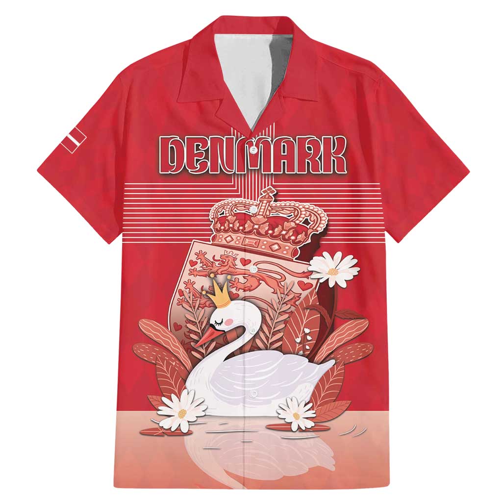 Personalized Denmark Family Matching Mermaid Dress and Hawaiian Shirt Mute Swan With Symbol - Wonder Print Shop