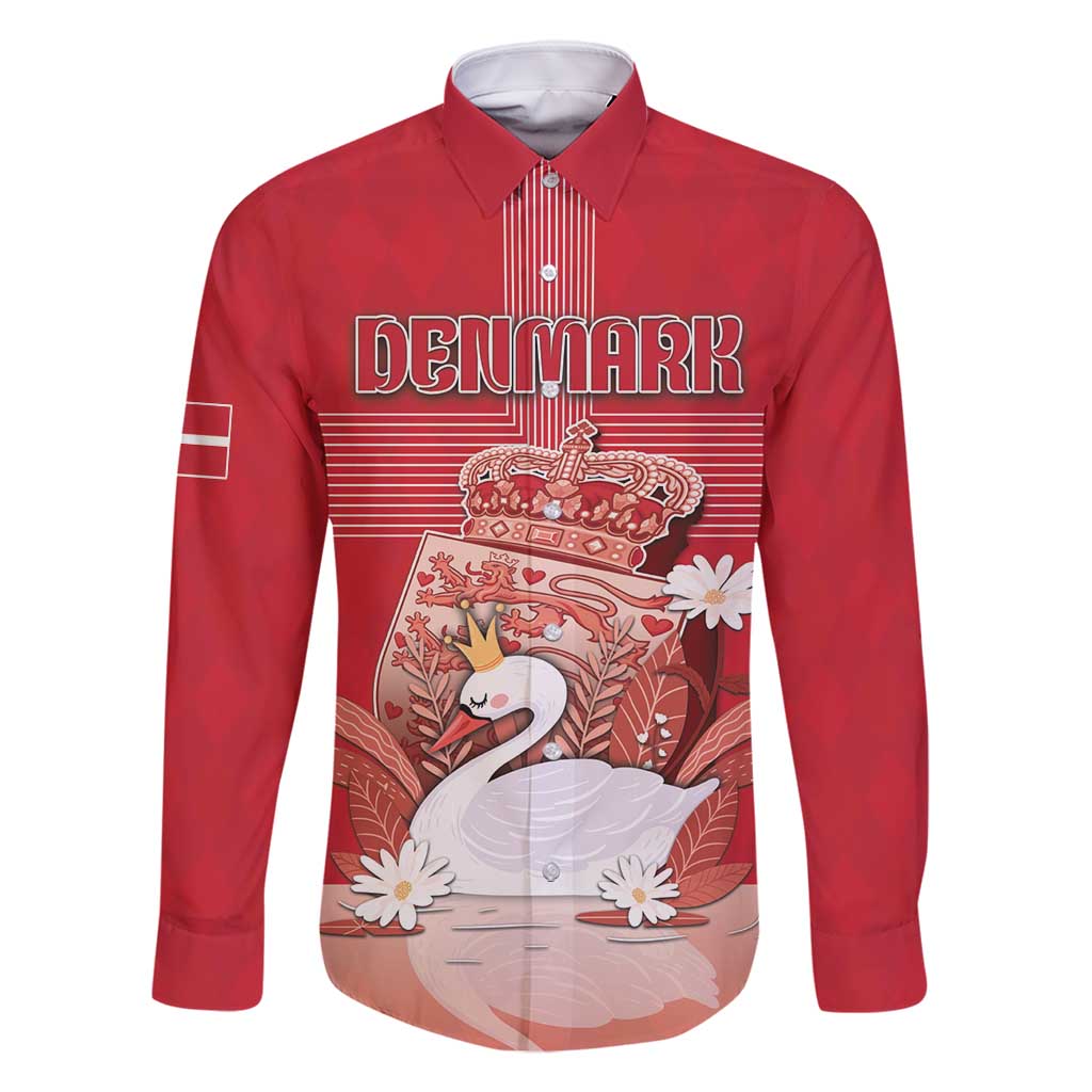 Personalized Denmark Family Matching Mermaid Dress and Hawaiian Shirt Mute Swan With Symbol - Wonder Print Shop