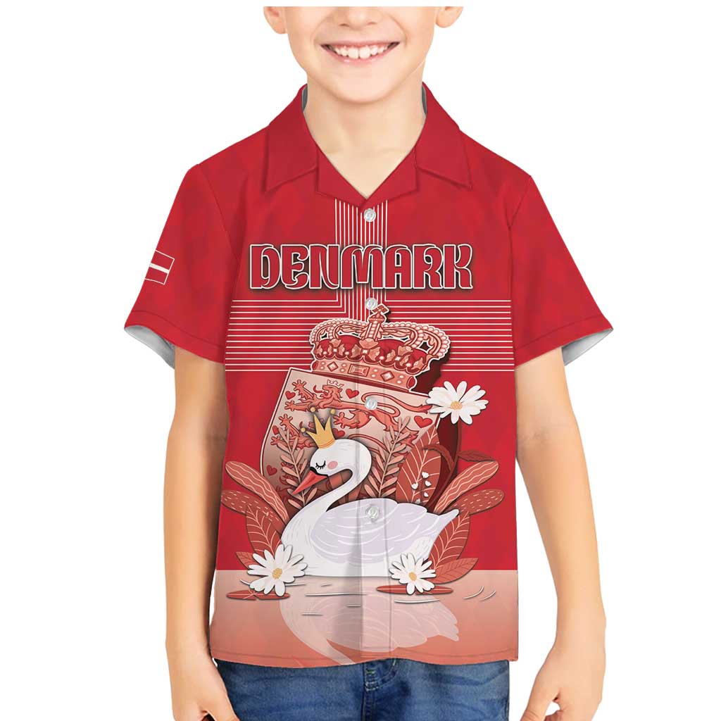 Personalized Denmark Family Matching Mermaid Dress and Hawaiian Shirt Mute Swan With Symbol - Wonder Print Shop