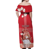 Personalized Denmark Family Matching Off Shoulder Maxi Dress and Hawaiian Shirt Mute Swan With Symbol - Wonder Print Shop