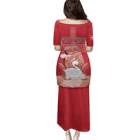 Personalized Denmark Family Matching Puletasi and Hawaiian Shirt Mute Swan With Symbol - Wonder Print Shop