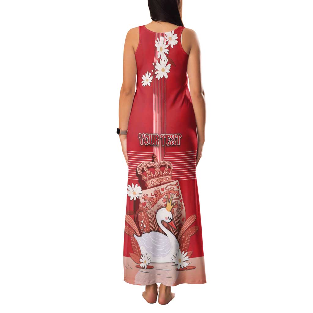 Personalized Denmark Family Matching Tank Maxi Dress and Hawaiian Shirt Mute Swan With Symbol - Wonder Print Shop