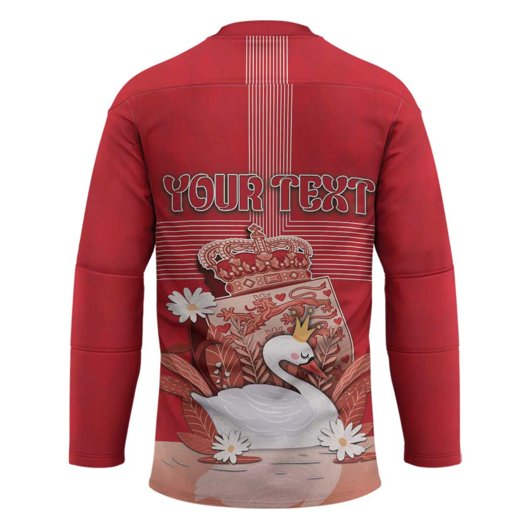 Personalized Denmark Hockey Jersey Mute Swan With Symbol - Wonder Print Shop