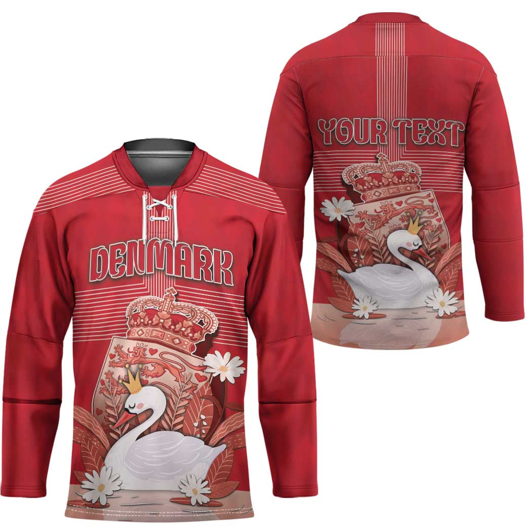 Personalized Denmark Hockey Jersey Mute Swan With Symbol - Wonder Print Shop
