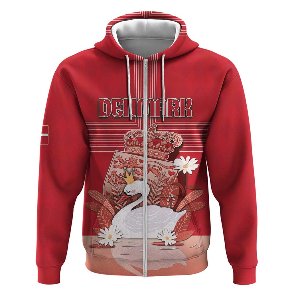 Personalized Denmark Hoodie Mute Swan With Symbol - Wonder Print Shop