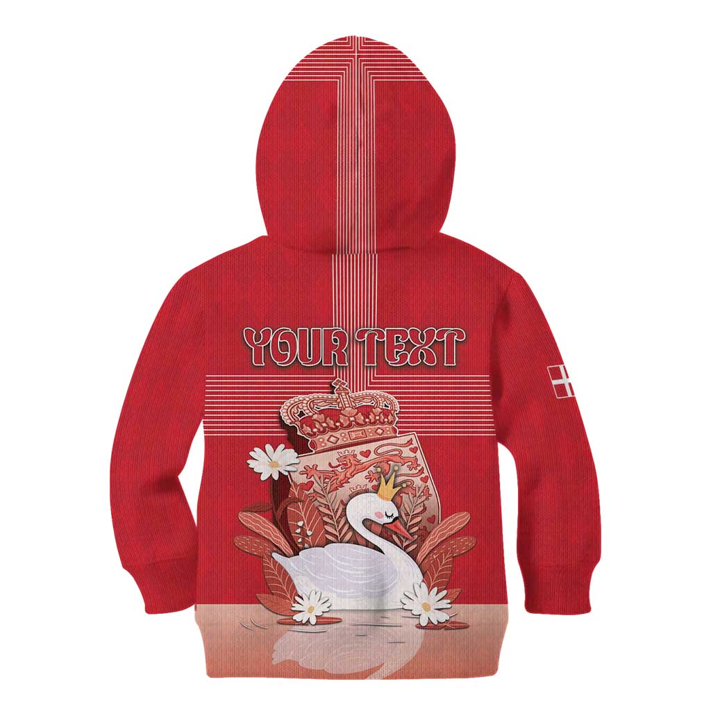 Personalized Denmark Kid Hoodie Mute Swan With Symbol - Wonder Print Shop