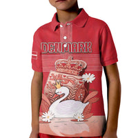 Personalized Denmark Kid Polo Shirt Mute Swan With Symbol - Wonder Print Shop
