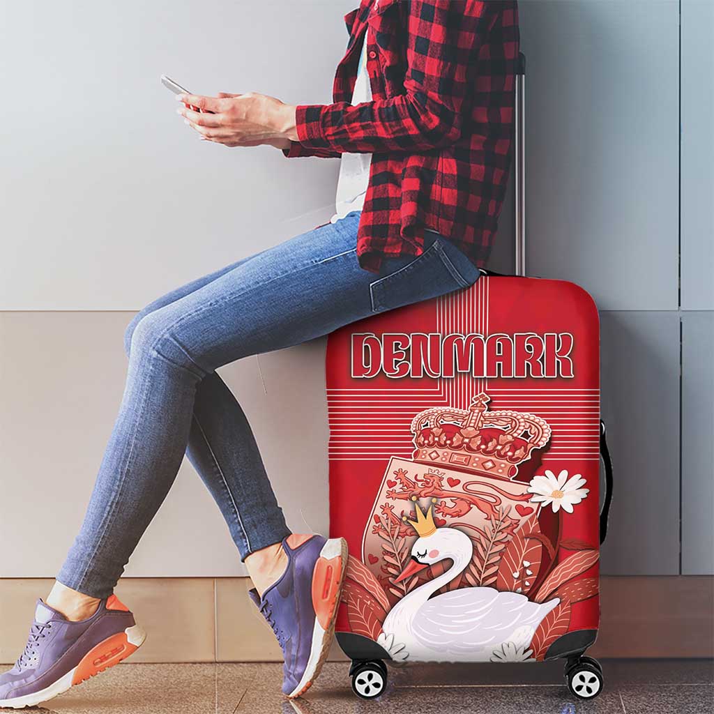 Denmark Luggage Cover Mute Swan With Symbol - Wonder Print Shop
