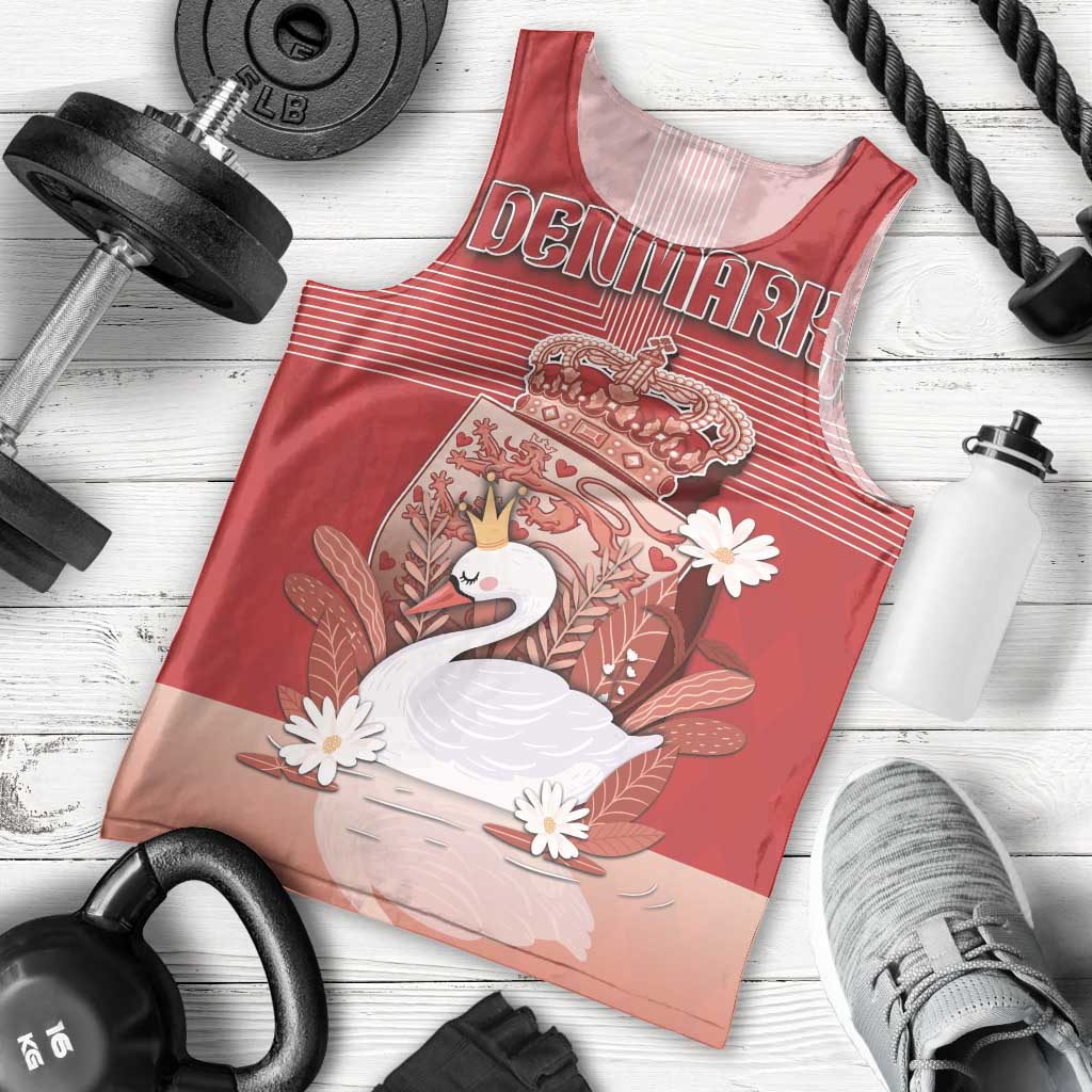 Personalized Denmark Men Tank Top Mute Swan With Symbol - Wonder Print Shop