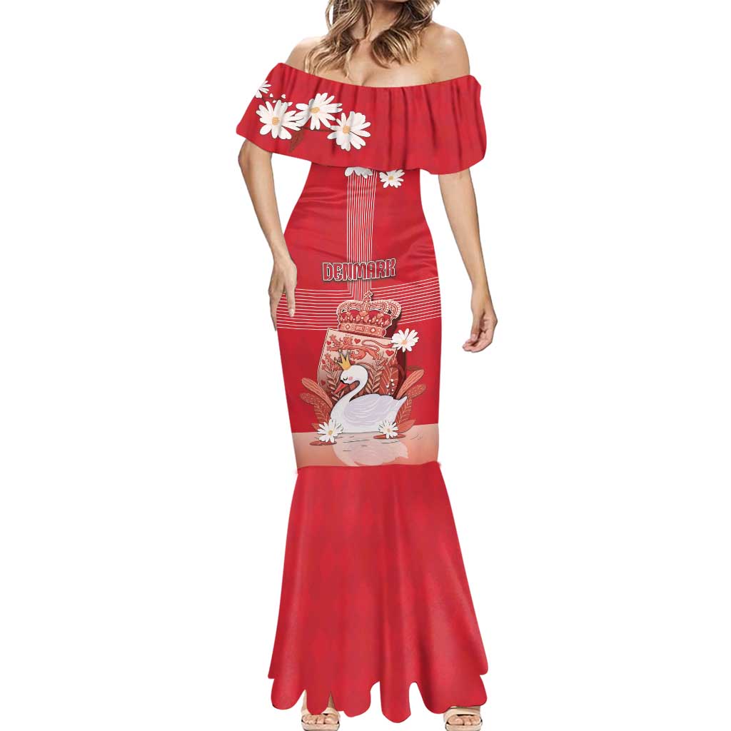 Personalized Denmark Mermaid Dress Mute Swan With Symbol - Wonder Print Shop