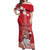 Personalized Denmark Off Shoulder Maxi Dress Mute Swan With Symbol - Wonder Print Shop
