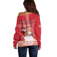 Personalized Denmark Off Shoulder Sweater Mute Swan With Symbol - Wonder Print Shop