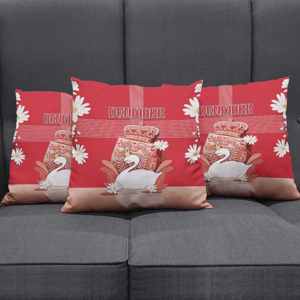 Denmark Pillow Cover Mute Swan With Symbol - Wonder Print Shop