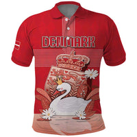 Personalized Denmark Polo Shirt Mute Swan With Symbol - Wonder Print Shop