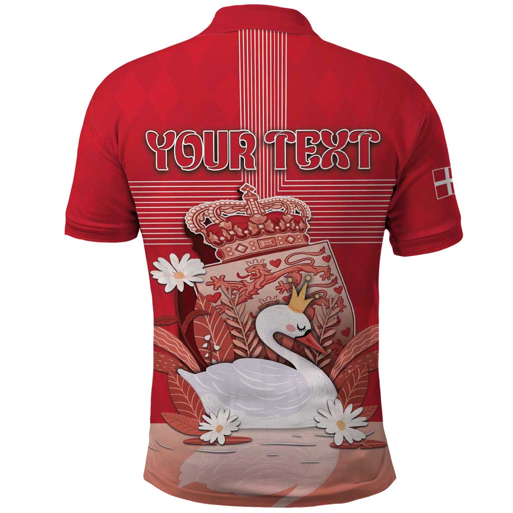 Personalized Denmark Polo Shirt Mute Swan With Symbol - Wonder Print Shop