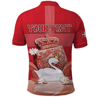 Personalized Denmark Polo Shirt Mute Swan With Symbol - Wonder Print Shop