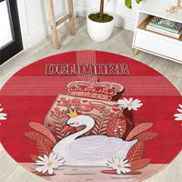 Denmark Round Carpet Mute Swan With Symbol - Wonder Print Shop