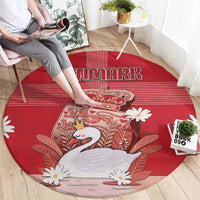 Denmark Round Carpet Mute Swan With Symbol - Wonder Print Shop