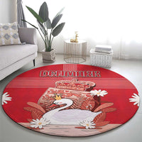 Denmark Round Carpet Mute Swan With Symbol - Wonder Print Shop