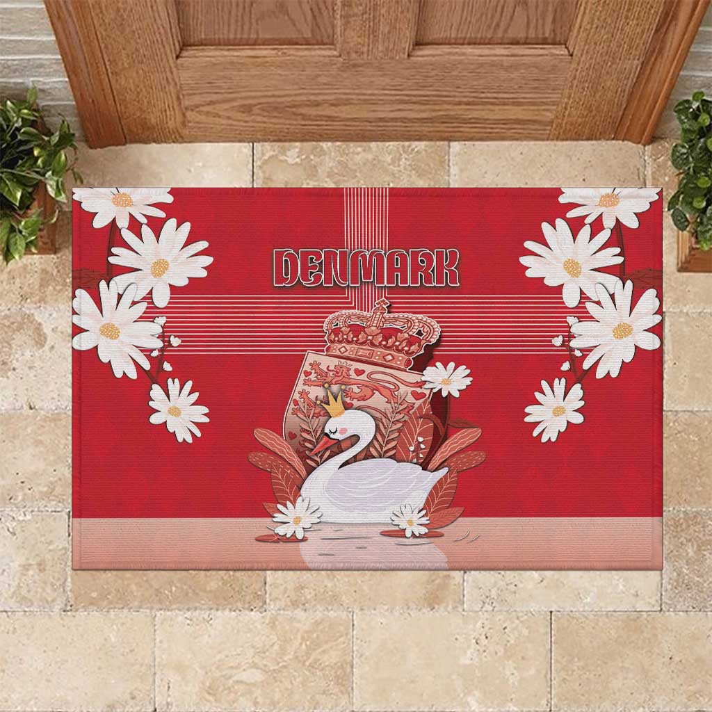 Denmark Rubber Doormat Mute Swan With Symbol - Wonder Print Shop
