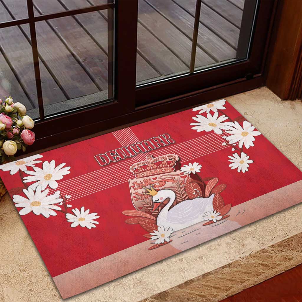 Denmark Rubber Doormat Mute Swan With Symbol - Wonder Print Shop