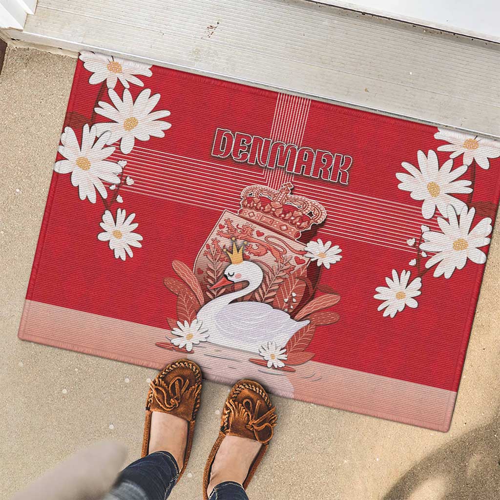 Denmark Rubber Doormat Mute Swan With Symbol - Wonder Print Shop