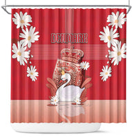 Denmark Shower Curtain Mute Swan With Symbol - Wonder Print Shop