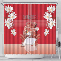 Denmark Shower Curtain Mute Swan With Symbol - Wonder Print Shop