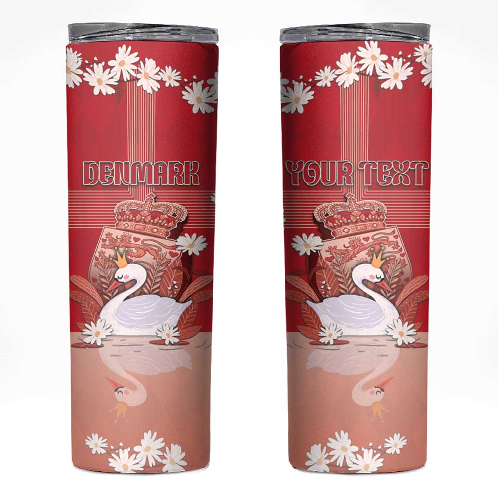 Personalized Denmark Skinny Tumbler Mute Swan With Symbol - Wonder Print Shop