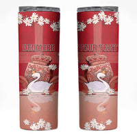 Personalized Denmark Skinny Tumbler Mute Swan With Symbol - Wonder Print Shop