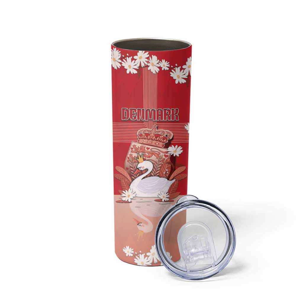 Personalized Denmark Skinny Tumbler Mute Swan With Symbol - Wonder Print Shop