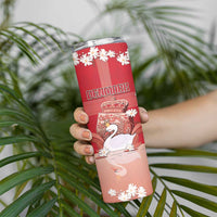 Personalized Denmark Skinny Tumbler Mute Swan With Symbol - Wonder Print Shop