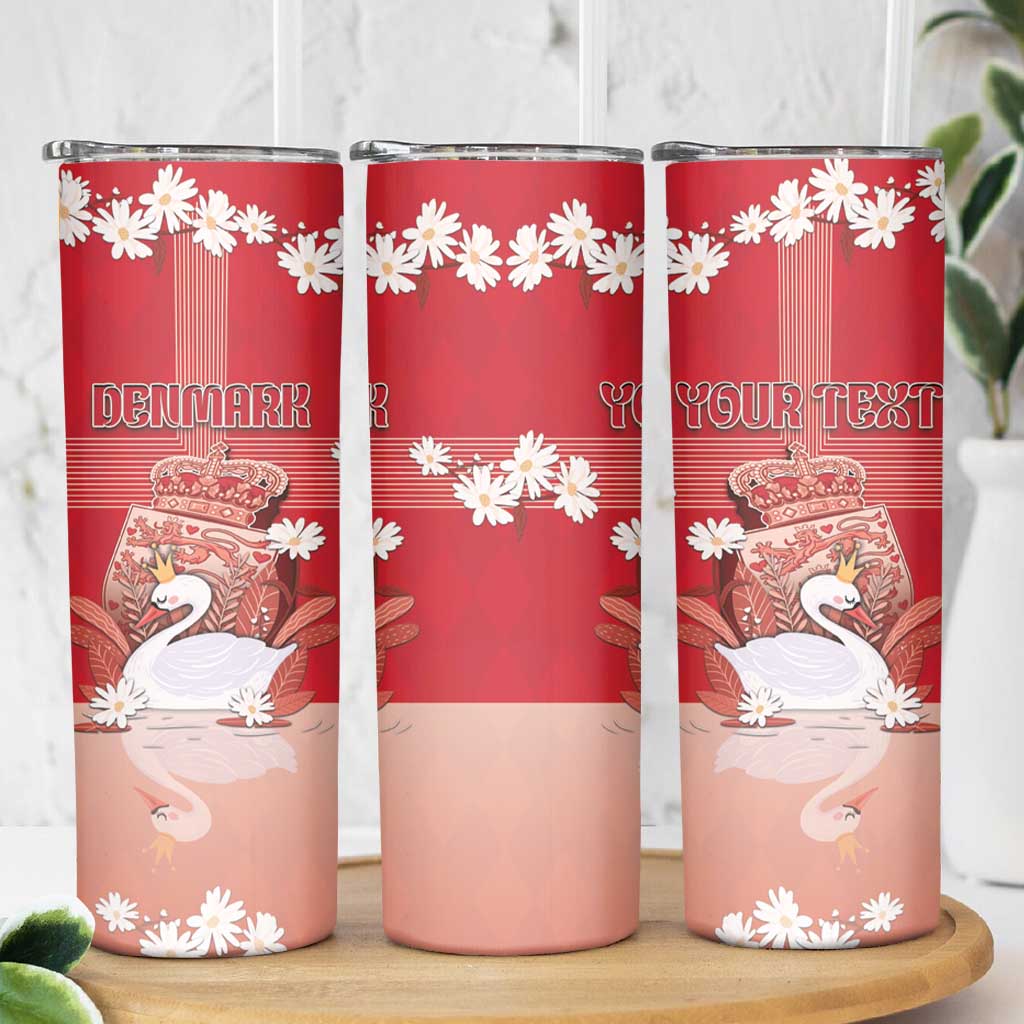 Personalized Denmark Skinny Tumbler Mute Swan With Symbol - Wonder Print Shop