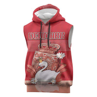 Personalized Denmark Sleeveless Hoodie Mute Swan With Symbol - Wonder Print Shop