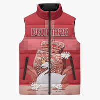 Personalized Denmark Sleeveless Puffer Jacket Mute Swan With Symbol - Wonder Print Shop