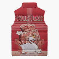 Personalized Denmark Sleeveless Puffer Jacket Mute Swan With Symbol - Wonder Print Shop